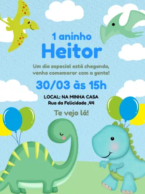 Invitación de cumpleaños Dinosaurio – Estático – Pedro Henrique