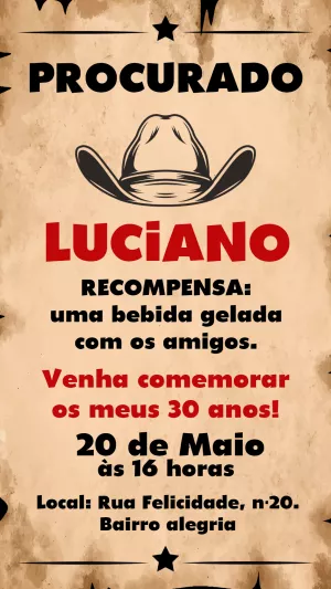 Invito di compleanno Cowgirl – Statico – Gley Leobas