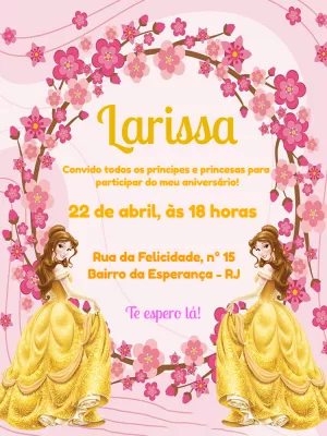 Invitación de cumpleaños Princesas – Estático – Pedro Henrique