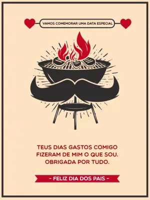 Cartão Dia dos Pais Churrasco para Editar Online