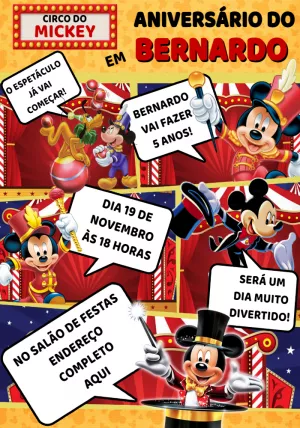 Mickey Mouse Birthday Invitation – Static – Montando a Sua Festa Oficial