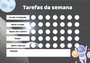 Quadro de Incentivo Astronauta Editável para Imprimir