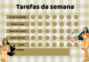 Quadro de Incentivo Pocahontas para Editar Online