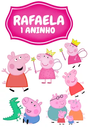 Topo de Bolo Aniversário Peppa Pig para Editar Online