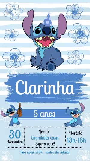 Invitación de cumpleaños Stitch – Estático – Laiane