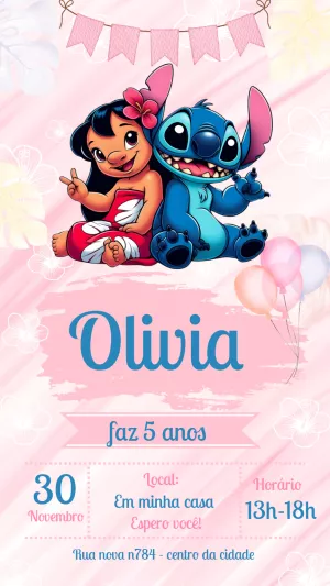 Invitación de cumpleaños Stitch – Estático – Laiane