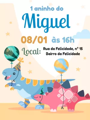 Invitación de cumpleaños Dinosaurio – Estático – Pedro Henrique
