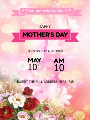 Floral Mother's Day Brunch Invitation to Edit Online