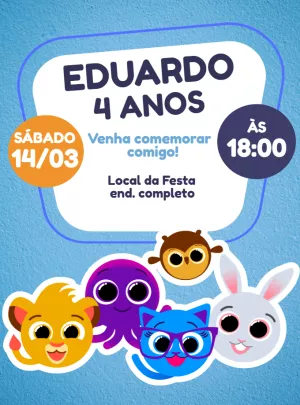 Invitación de cumpleaños Bolofofos – Estático – Renata Designer
