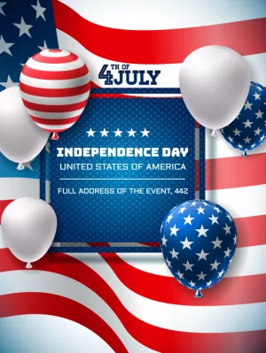 4th of July Independence Day Invitation to Edit Online