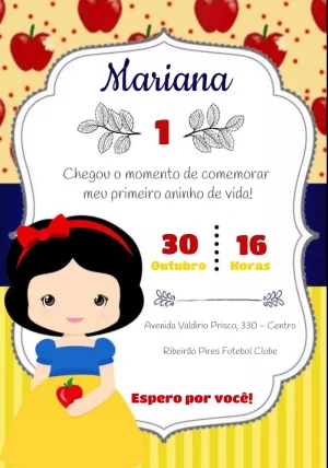 白雪公主生日邀请函 – 静态 – Vanessa Costa Alves