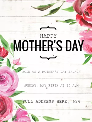 Floral Mother's Day Invitation Template to Edit Online