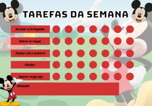 Quadro de Tarefas Mickey Mouse Editável Online para Imprimir