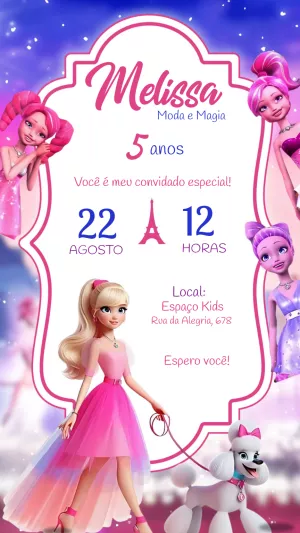 Invitación de cumpleaños Barbie – Estático – Felicity Artes