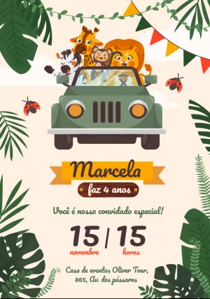 Safari Birthday Invitation – Static – Tay