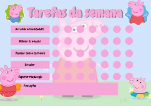 Quadro de Tarefas Peppa Pig Editável Online para Imprimir