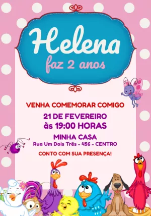 Galinha Pintadinha Birthday Invitation – Static – Jotta
