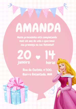 Invitación de cumpleaños Princesas – Estático – Beatriz Lopes dos Anjos