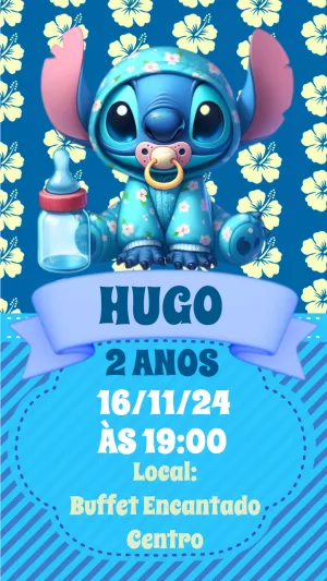 Stitch Birthday Invitation – Static – Heliene Designer