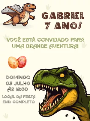 Convite Aniversário Dinossauro Jurassic Park para Editar Online