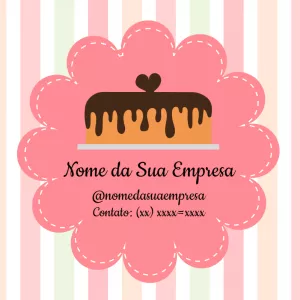 Logo Editável para Confeitaria com Bolo para Personalizar