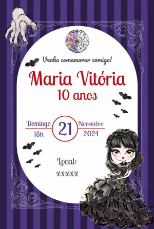 Invito di compleanno Mercoledì – Statico – Whitney Ferreira