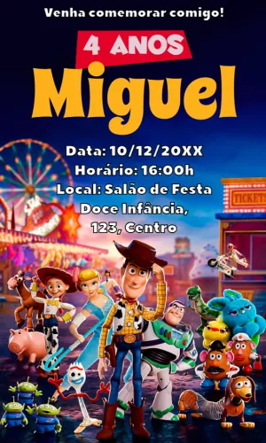 Invitation d'anniversaire Toy Story – Statique – Idesign Personalizados