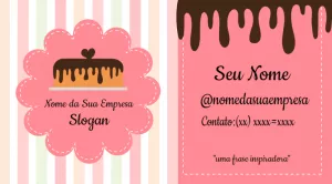 Cartão de Visita Confeitaria com Bolo para Editar Online