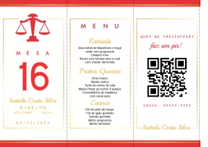 Menu Triângulo Formatura Direito para Editar Online