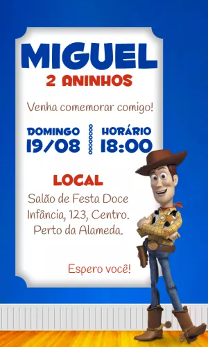 Invitation d'anniversaire Toy Story – Statique – Idesign Personalizados