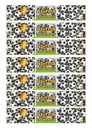 Rótulo de Garrafa Aniversário Futebol para Editar Online