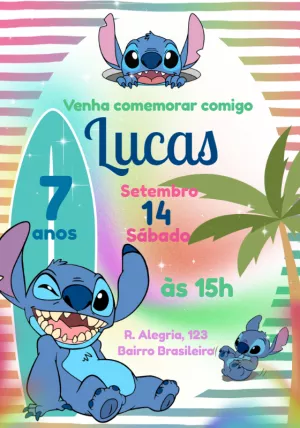Stitch Birthday Invitation – Static – Julia B