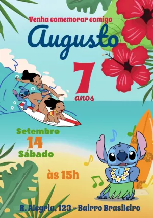 Stitch Birthday Invitation – Static – Julia B