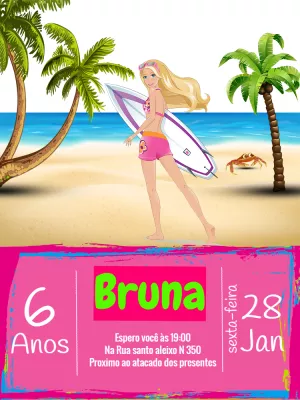 Invitación de cumpleaños Barbie – Estático – Victor designer
