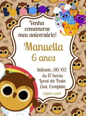 Invitación de cumpleaños Bolofofos – Estático – Decore Arte