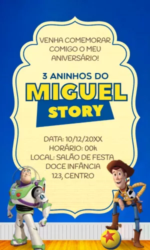 Invitation d'anniversaire Toy Story – Statique – Idesign Personalizados