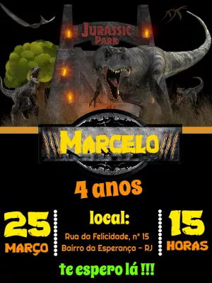 Invitación de cumpleaños Dinosaurio – Estático – Pedro Henrique