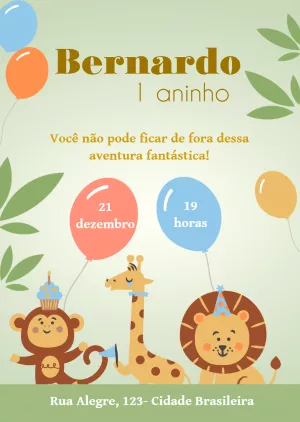 Safari Birthday Invitation – Static – Felicity Artes