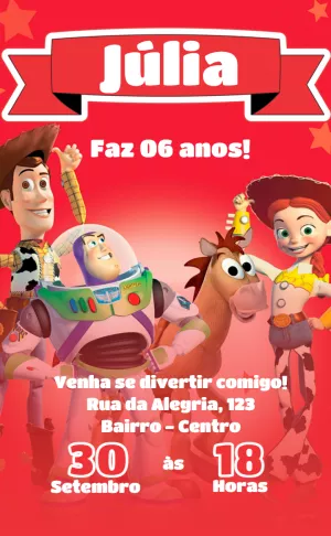 Invitation d'anniversaire Toy Story – Statique – Alllisson Rodrigo