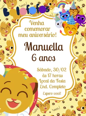 Invitación de cumpleaños Bolofofos – Estático – Decore Arte