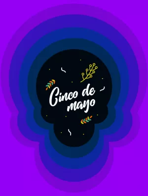 Arte de Festa Mexicana com Caveira Colorida para Editar