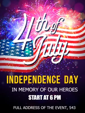 4th of July Invitation with Fireworks to Edit Online