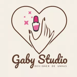 Logotipo Manicure com Coração e Esmalte para Editar Online