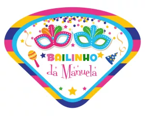 Ventarola de Carnaval Editável com Máscaras para Personalizar