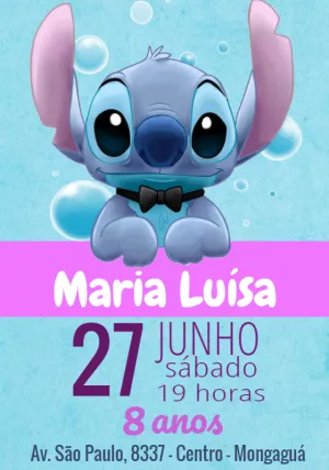 Invitación de cumpleaños Stitch – Estático – Mayara Nascimento Sacaldassy
