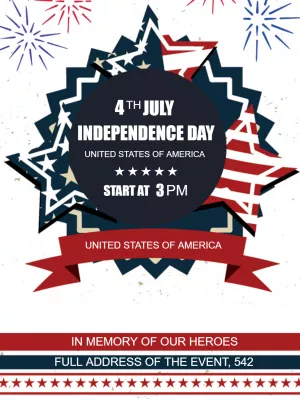 Patriotic 4th of July Invitation to Edit Online