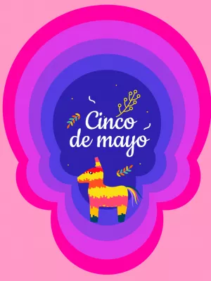 Post de Cinco de Mayo com Piñata Colorida para Editar Online