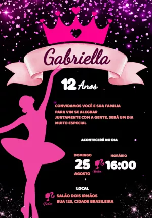 Invitación de cumpleaños Barbie – Estático – Samia designer