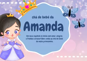 Painel de TV Chá de Bebê Princesa para Editar Online