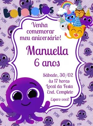 Invitación de cumpleaños Bolofofos – Estático – Decore Arte